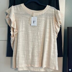 NWT-AndTheWhy ruffle sleeve shirt